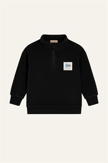 Erkek Çocuk Fermuarlı Polar İkili Takım - Siyah