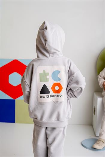 Erkek Çocuk Kapşonlu Kanguru Cepli Sweatshirt - Gri