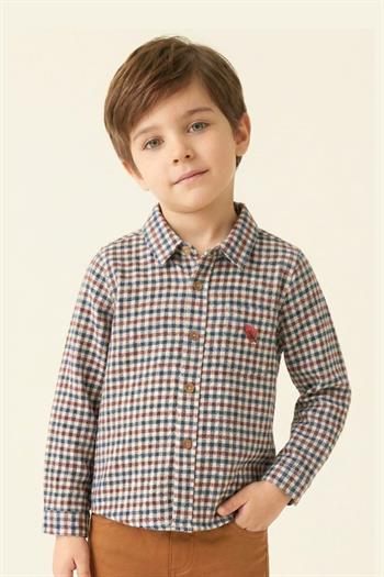Erkek Çocuk Kareli Gömlek - Kırmızı Ekose