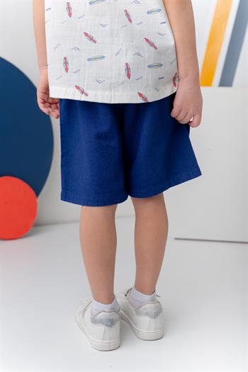 Erkek Çoçuk Kargo Çepli Kısa Şort - Lacivert