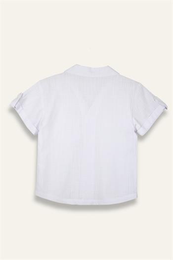 Erkek Çocuk Keten Gömlek - Beyaz
