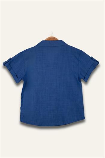 Erkek Çocuk Keten Gömlek - İndigo