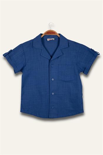 Erkek Çocuk Keten Gömlek - İndigo