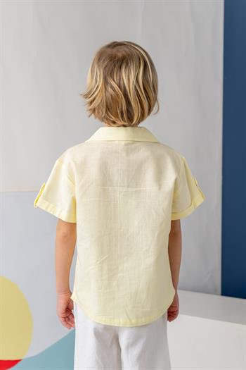 Erkek Çocuk Keten Gömlek - Sarı