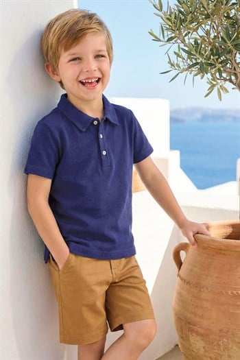 Erkek  Çocuk Kısa Kollu Polo Yaka Tshirt  - Lacivert