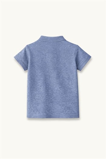 Erkek  Çocuk Kısa Kollu Polo Yaka Tshirt  - İndigo