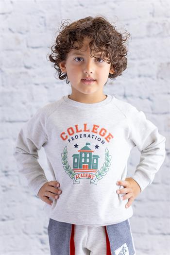 Erkek Çocuk Reglan Baskılı Sweatshirt - Grimelanj