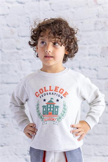 Erkek Çocuk Reglan Baskılı Sweatshirt - Grimelanj
