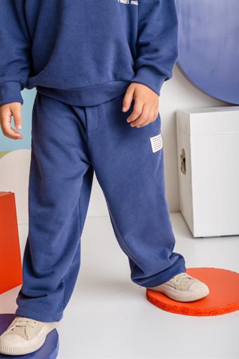 Erkek Çocuk Ribanalı Paça Fırçalı Tek Alt - Lacivert