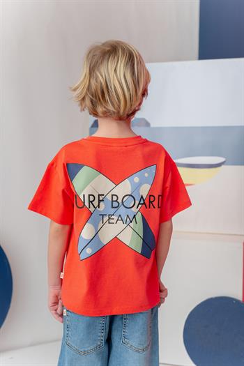 Erkek Çoçuk Sörf Baskılı T-Shirt - Coral