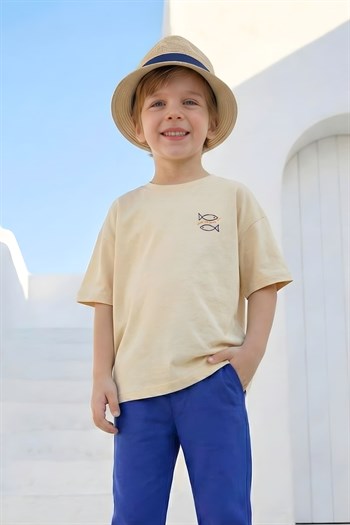 Erkek Çocuk Tshirt   - Krem