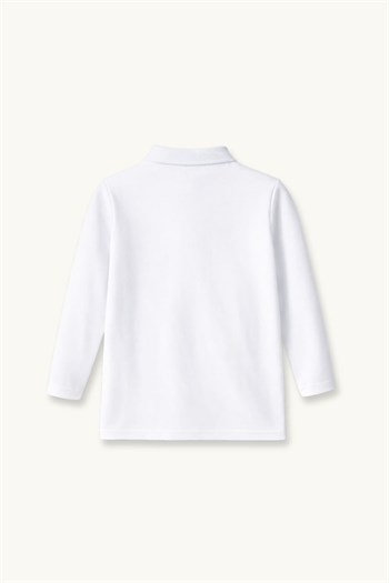Erkek  Çocuk Uzun Kollu Polo Yaka Tshirt  - Beyaz
