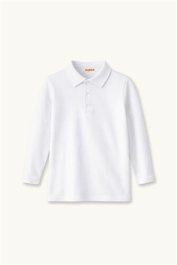 Erkek  Çocuk Uzun Kollu Polo Yaka Tshirt  - Beyaz