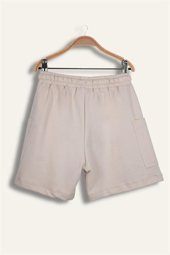 Erkek Çocuk Yandan Çepli Kısa Şort - Taş Rengi