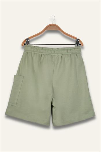 Erkek Çocuk Yandan Çepli Kısa Şort - Yeşil