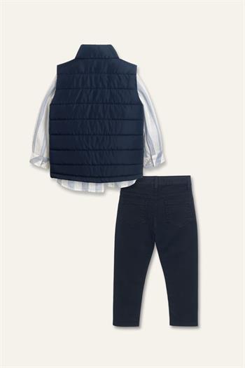 Erkek Çocuk Yelekli 3lü Takım  - Lacivert