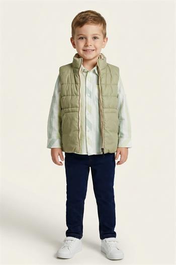Erkek Çocuk Yelekli 3lü Takım  - Yeşil
