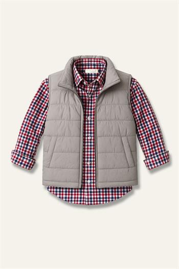 Erkek Çocuk Yelekli Dörtlü Takım - Kırmızı