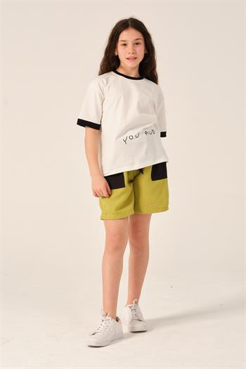 Genç Kız Çocuk Baskı Detaylı T-shirt