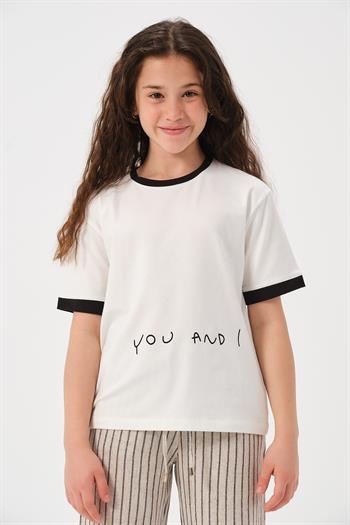 Genç Kız Çocuk Baskı Detaylı T-shirt