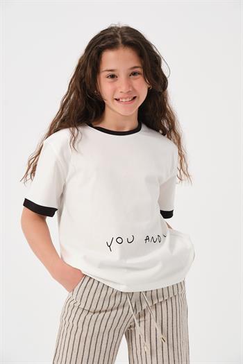 Genç Kız Çocuk Baskı Detaylı T-shirt