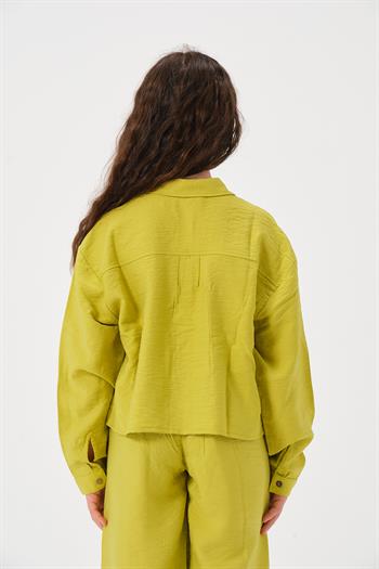 Genç Kız Çocuk Cepli Uzun Kollu Gömlek