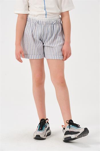 Genç Kız Çocuk Çizgili Şort