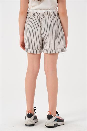 Genç Kız Çocuk Çizgili Şort