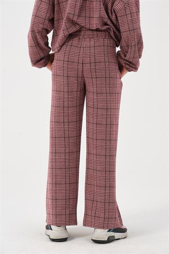 Genç Kız Çocuk Desenli Bol Paça Pantolon - Bordo