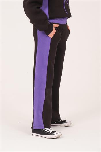 Genç Kız Çocuk Garnili Eşofman Altı - Siyah