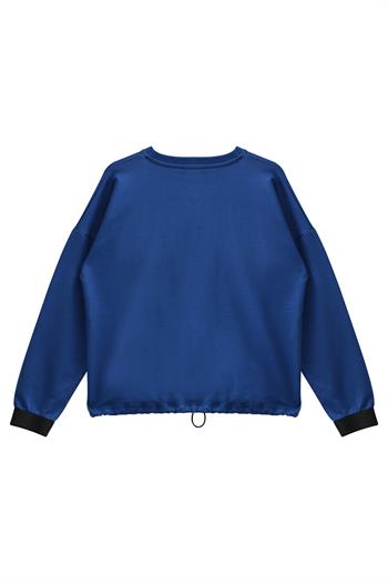 Genç Kız Çocuk Nakış Detaylı Sweatshirt - Sax