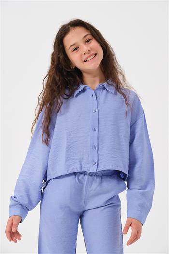 Genç Kız Çocuk Uzun Kollu Crop Gömlek