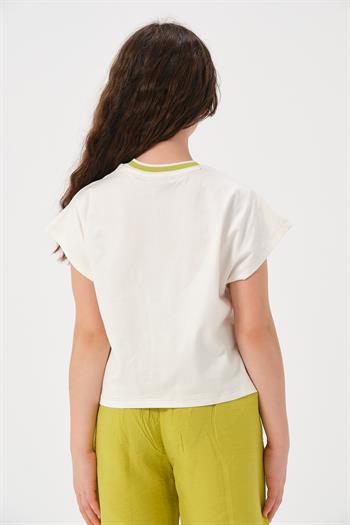 Genç Kız Çocuk Yazı Baskılı T-shirt