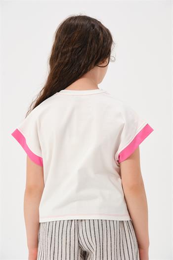 Genç Kız Çocuk Yazı Baskılı T-shirt