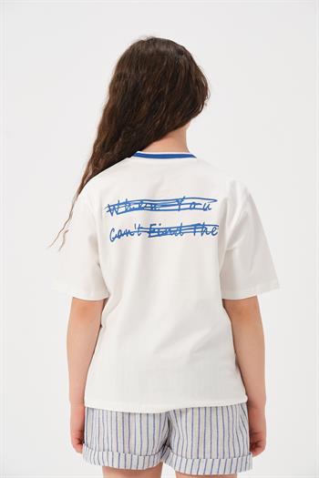 Genç Kız Çocuk Yazı Baskılı T-shirt