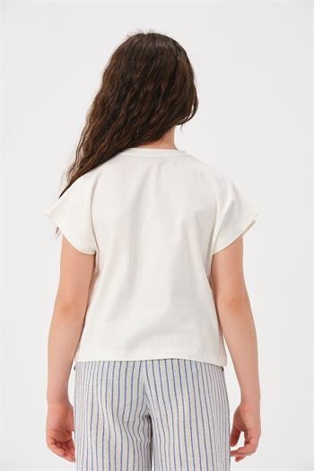 Genç Kız Çocuk Yazı Baskılı T-shirt