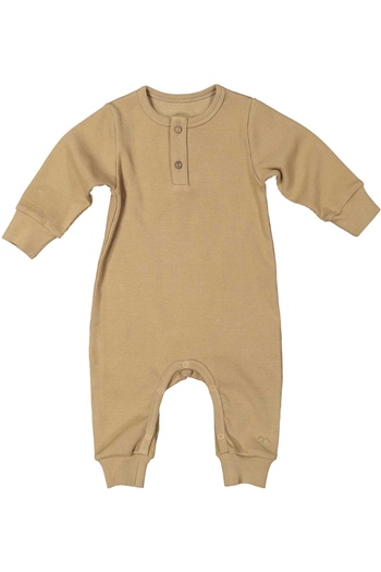 Gots Sertifikalı %100 Organik Pamuk Yakası Düğmeli Tulum (0-24ay)