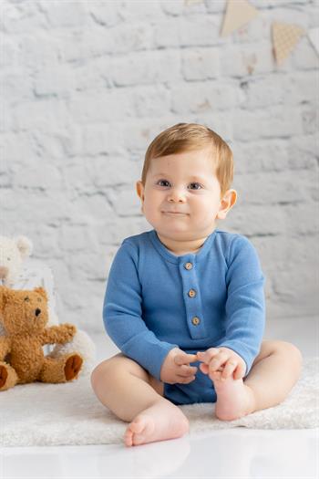 Gots Sertifikalı %100 Organik Pamuk Önden Düğmeli Bebek Body (0-4yaş)