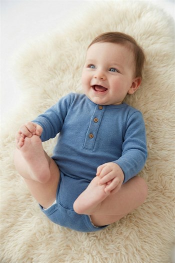 Gots Sertifikalı %100 Organik Pamuk Önden Düğmeli Bebek Body (0-4yaş)