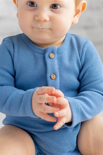 Gots Sertifikalı %100 Organik Pamuk Önden Düğmeli Bebek Body (0-4yaş)