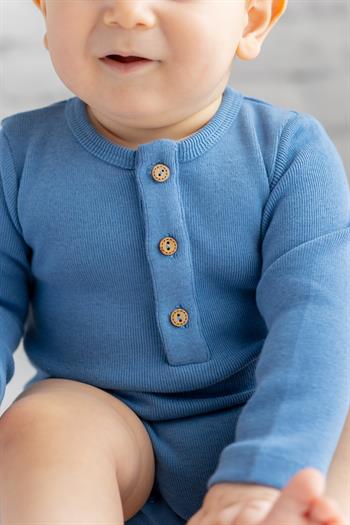 Gots Sertifikalı %100 Organik Pamuk Önden Düğmeli Bebek Body (0-4yaş)