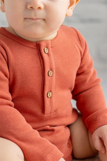 Gots Sertifikalı %100 Organik Pamuk Önden Düğmeli Bebek Body (0-4yaş)