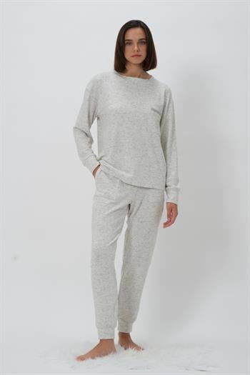 Kadın Cep Detaylı Eşofman Takımı - Ekru