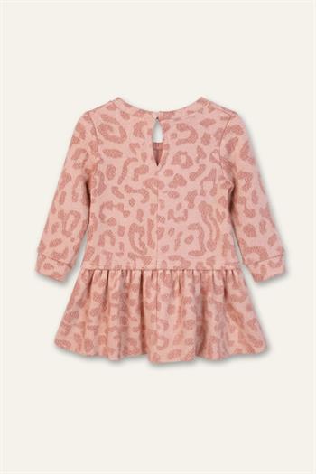 Kız Bebek Çanta Aksesuarlı Jakarlı Elbise - Pembe