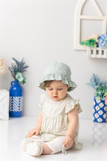 Kız Bebek Çiçek Desenli Tayt Bluz Takım - Desenli