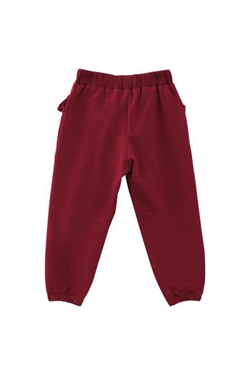 Kız Bebek Fırfır Cepli Eşofman Altı - Bordo