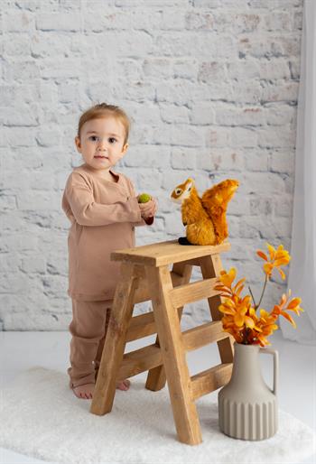 Kız Bebek Nakışlı Kaşkorse Bluz ve Pantolon Takım 