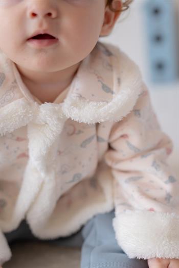 Kız Bebek Peluş Detaylı Üçlü Takım - Pembe