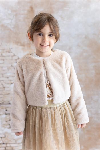 Kız Bebek Peluş Mont - Bej