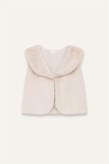 Kız Bebek Peluş Yelek - Vizon